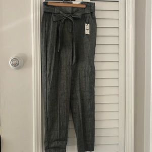 Express Ankle High Rise tie waist pants